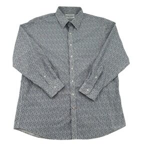 Cremieux Pima Cotton Long Sleeve Button Up Dress Shirt Non-iron Floral Men 17/33